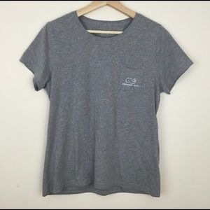 VINEYARD VINES Grey Silver Pocket Graphic Shirt